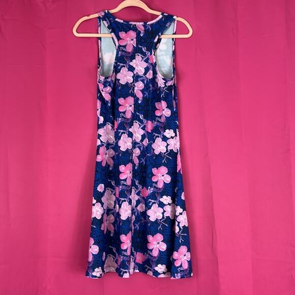 Jean Pierre Klifa tropical pink and blue floral print dress, size med - Picture 3 of 9